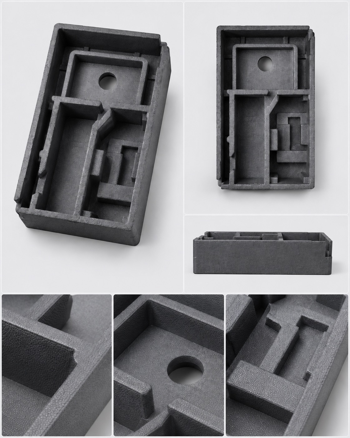 Structured inner layout for complete shower kits