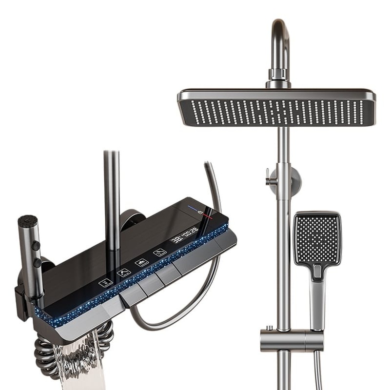 Premium Smart Thermostatic Digital Shower System – Matte Black Wholesale