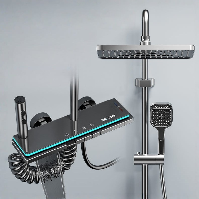 Premium Gun Gray Smart Digital Thermostatic Shower System Wholesale