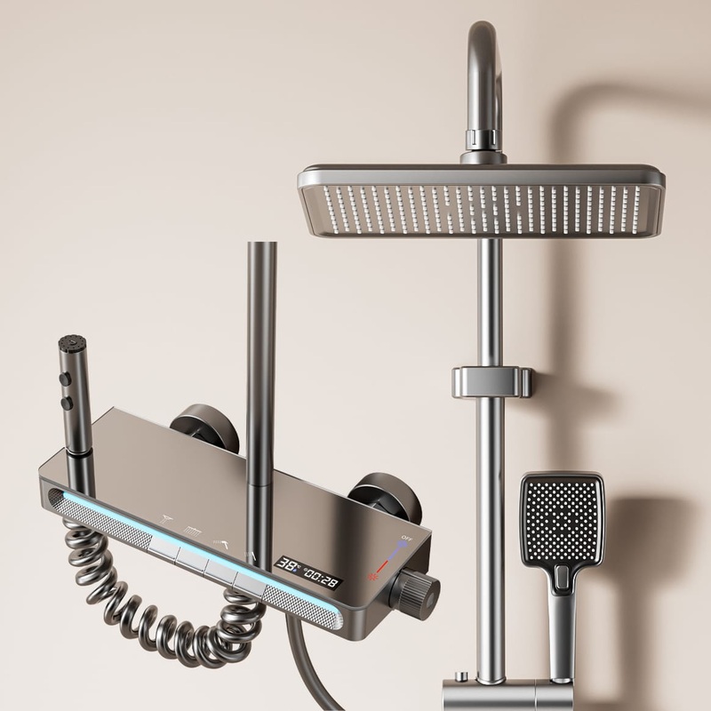 Luxury Digital LED Waterfall Shower System with Shelf – Wholesale