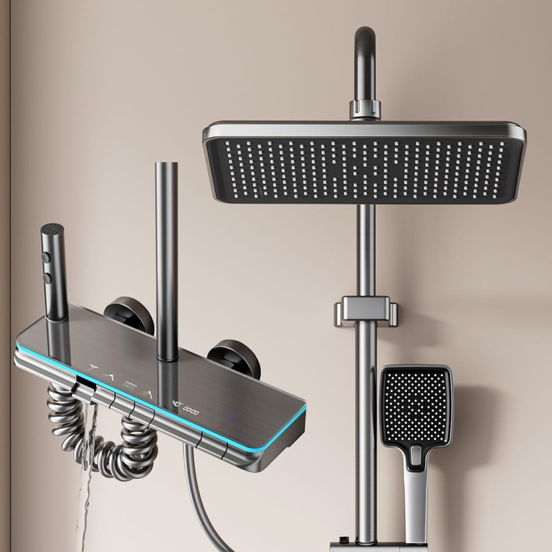 Premium Digital LED Thermostatic Shower System with Shelf – Wholesale