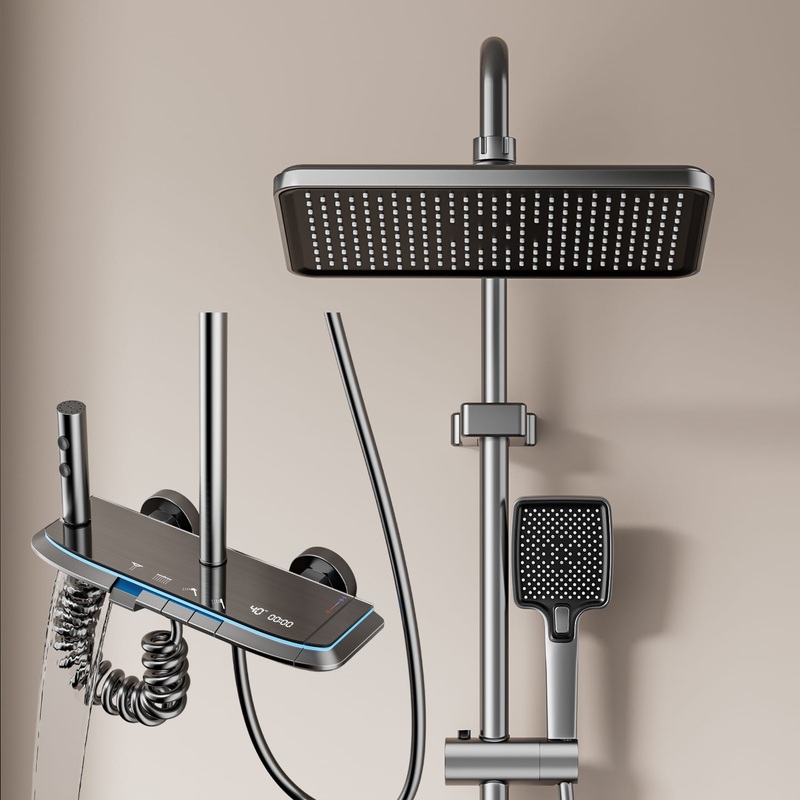 Luxurious Multi-Function Digital LED Shower System with Shelf – B2B