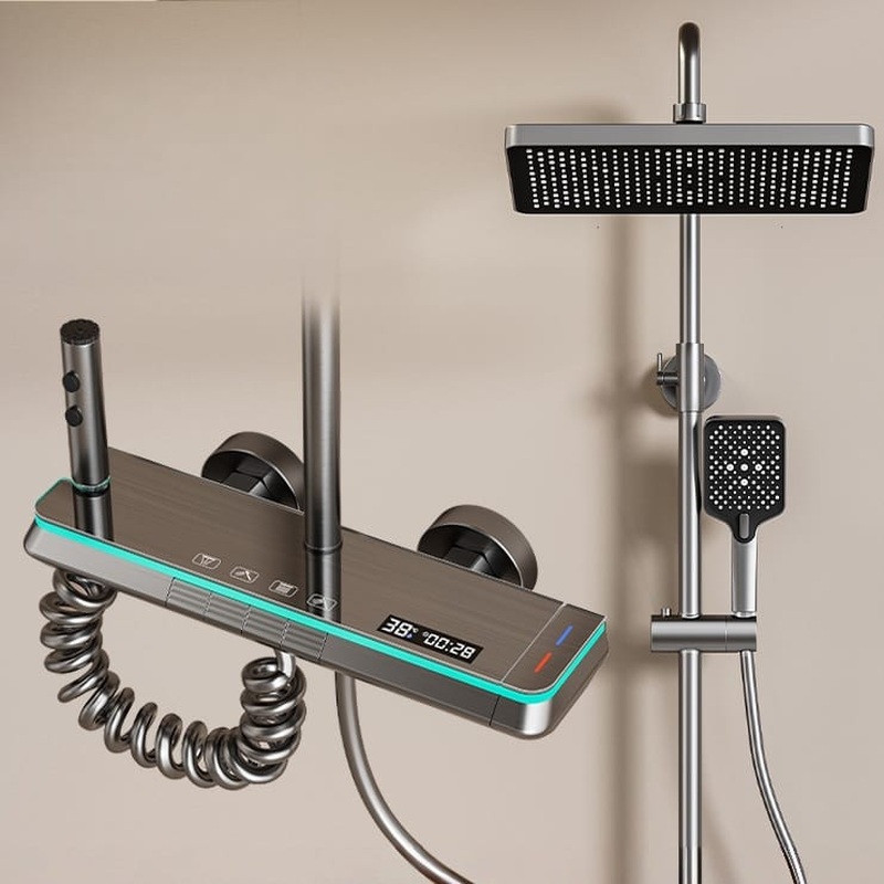 Gun Gray Digital Thermostatic Multi-Function Shower System B2B