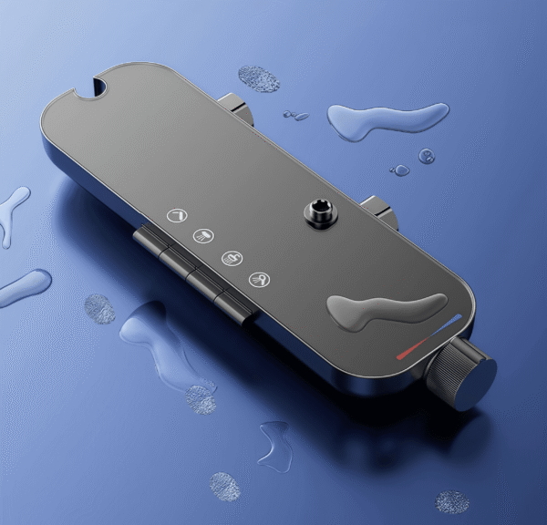 Rainfall Shower System with Storage Shelf and Handheld Shower