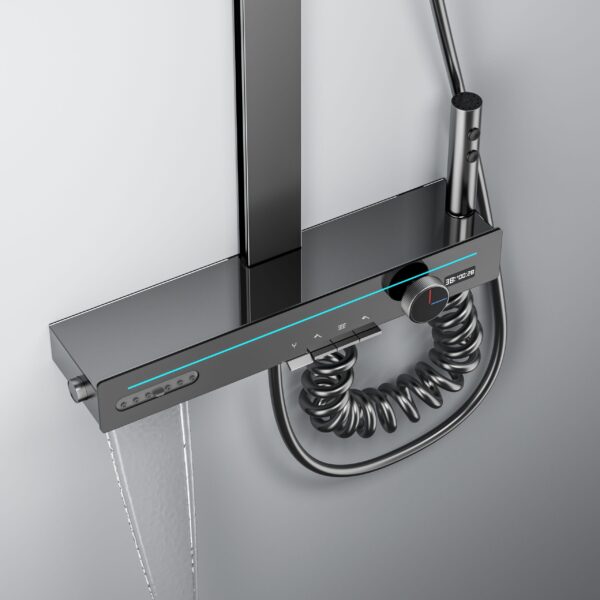 Smart Thermostatic Rainfall Shower System with LED Temperature Display Digital Shower Set with Handheld Spray