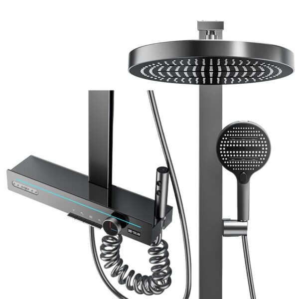 Smart Thermostatic Rainfall Shower System with LED Temperature Display Digital Shower Set with Handheld Spray