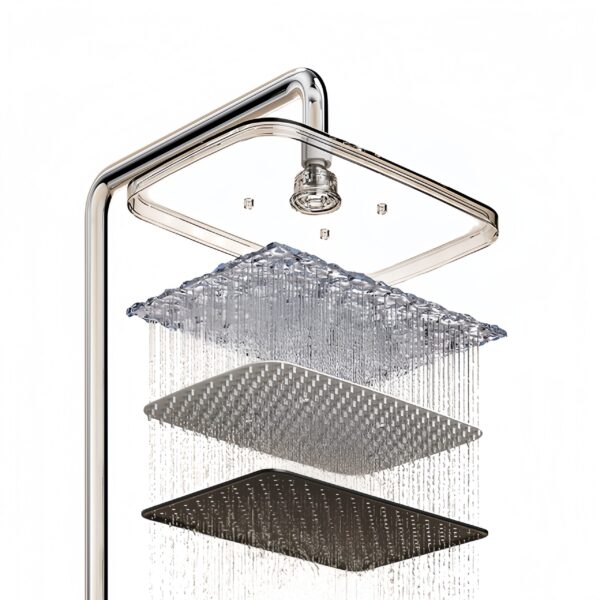 Smart Thermostatic LED Shower System with Digital Temperature Display – Rainfall Shower Set with Handheld Spray