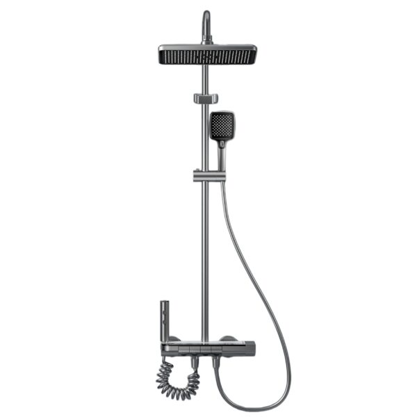 Smart Thermostatic Shower System with Digital Temperature Display – LED Rainfall Shower Set with Handheld Spray