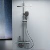 LED Digital Waterfall Rain Shower System with Handheld Shower & Shelf – Gun Grey / White / Cream White