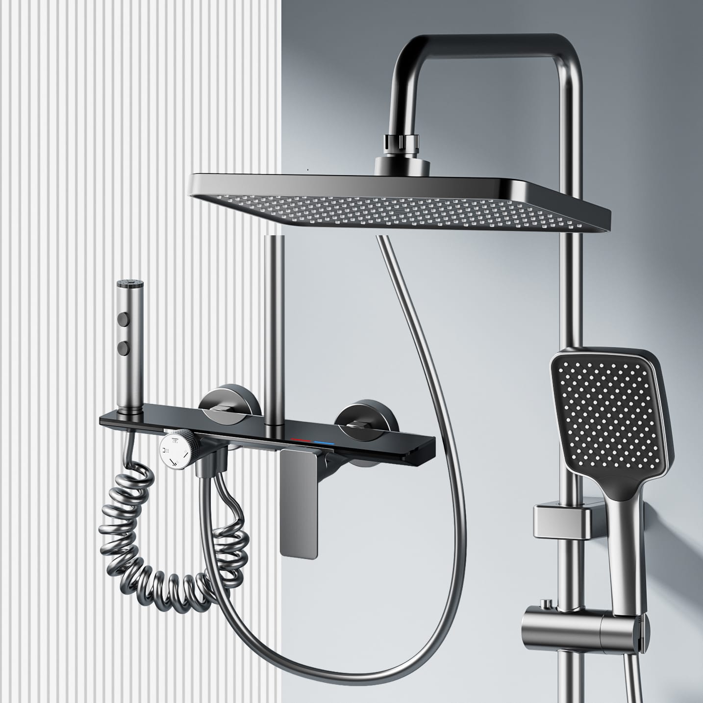 Wholesale Aluminum Alloy Rainfall Shower System with Handheld | Naivaro
