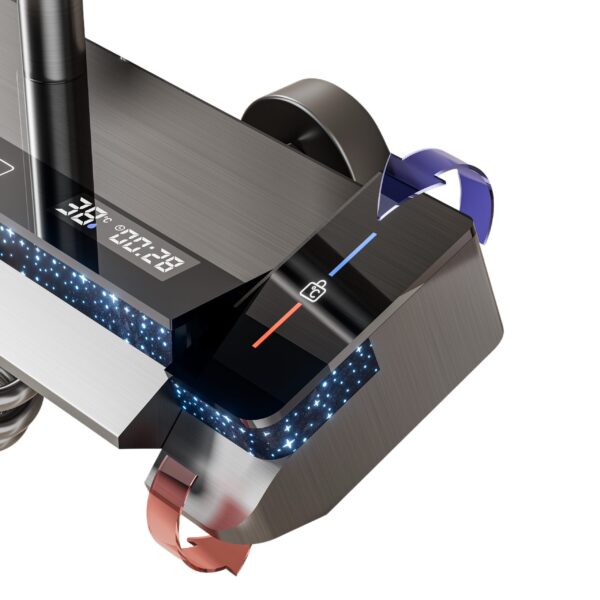 Smart Thermostatic LED Shower System with Digital Temperature Display – Rainfall Shower Set with Handheld Spray