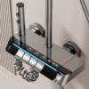 Hydropower LED Digital Display Shower System with Rainfall Head & Handheld Shower – Aluminum Alloy Bathroom Set