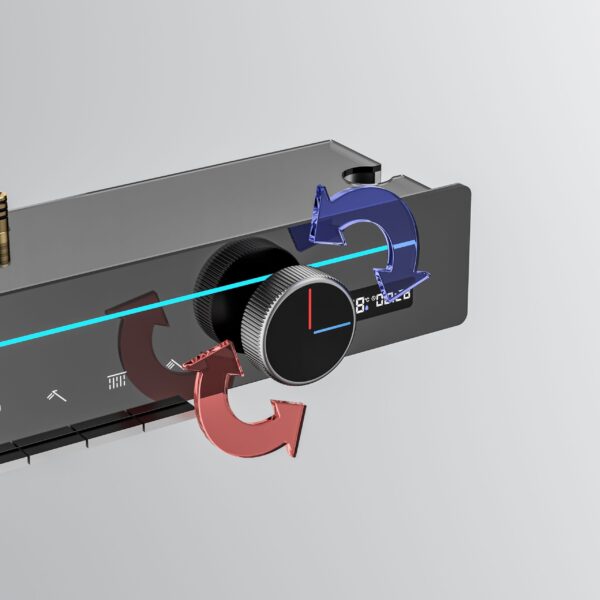 Smart Thermostatic Rainfall Shower System with LED Temperature Display Digital Shower Set with Handheld Spray