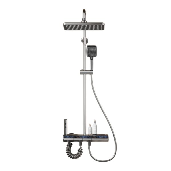Smart Thermostatic LED Shower System with Digital Temperature Display – Rainfall Shower Set with Handheld Spray