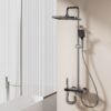 Aluminum Alloy Digital Display Rainfall Shower System with Waterfall Spout & Handheld Shower