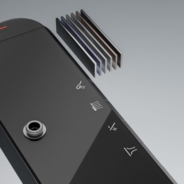 Aluminum Alloy LED Digital Rainfall Shower System with Waterfall Outlet & Handheld Shower