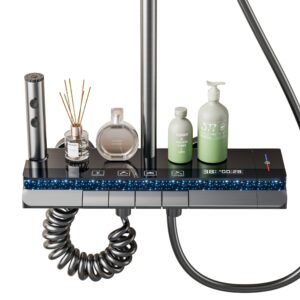 Premium Smart Thermostatic Digital Shower System – Matte Black Wholesale product image for B2B shower system sourcing