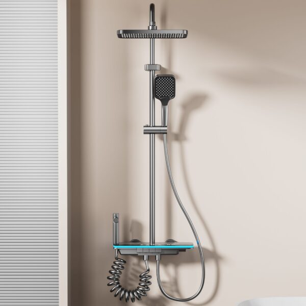 Hydropower Digital Display Shower System – Rainfall Shower Set with LED Temperature Screen