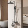LED Thermostatic Rainfall Shower System with Digital Temperature Display and Ambient Light Panel