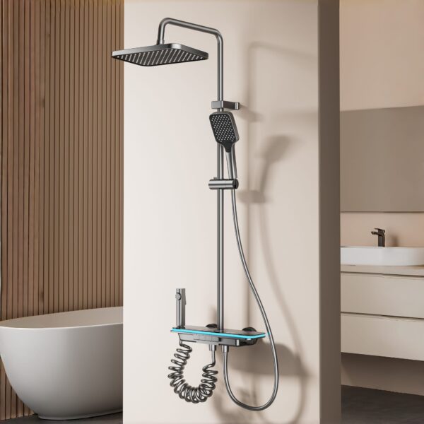 Hydropower Digital Display Shower System – Rainfall Shower Set with LED Temperature Screen