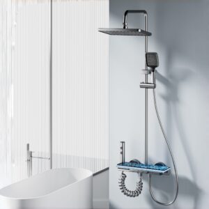 Smart LED Thermostatic Rainfall Shower System with Handheld | B2B Projects product image for B2B shower system sourcing