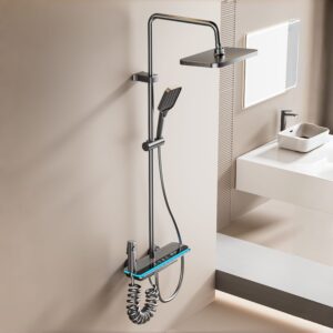 Hydropower Digital Display Shower System – Rainfall Shower Set with LED Temperature Screen product image for B2B.