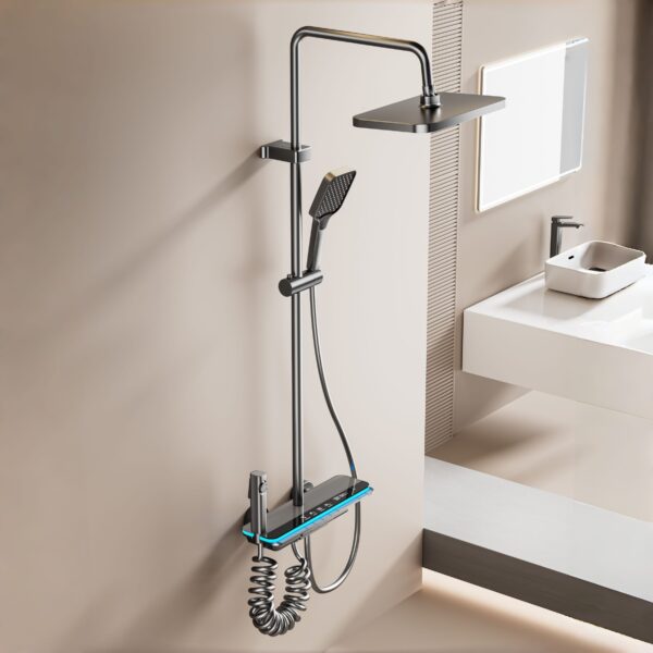 Hydropower Digital Display Shower System – Rainfall Shower Set with LED Temperature Screen