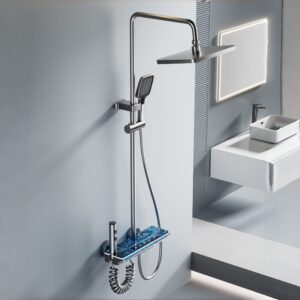 Smart LED Thermostatic Rainfall Shower System with Handheld | B2B Projects product image for B2B shower system sourcing