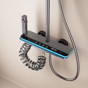 Hydropower Digital Display Shower System – Rainfall Shower Set with LED Temperature Screen product image for B2B.