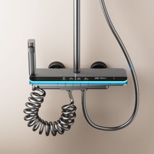 Hydropower Digital Display Shower System – Rainfall Shower Set with LED Temperature Screen product image for B2B.