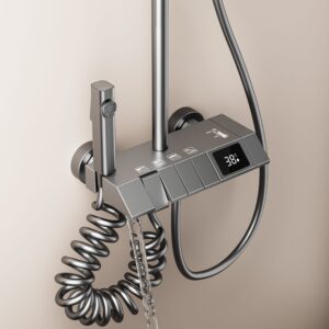 Thermostatic Rainfall Shower System with Digital Display & Bidet product image for B2B shower system sourcing