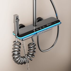 Hydropower Digital Display Shower System – Rainfall Shower Set with LED Temperature Screen product image for B2B.