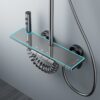 Modern ABS Rainfall Shower System with Handheld Shower & Storage Shelf – Stainless Steel Rail Bathroom Set