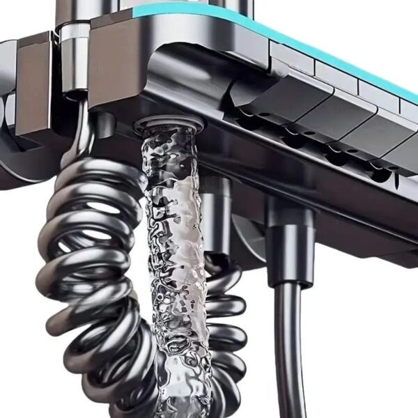 Smart Thermostatic Shower System with Digital Temperature Display – LED Rainfall Shower Set with Handheld Spray