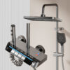 Hydropower LED Digital Display Shower System with Rainfall Head & Handheld Shower – Aluminum Alloy Bathroom Set
