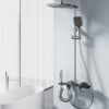 Aluminum Alloy Rainfall Shower System with Handheld Shower & Stainless Steel Rail