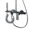 Aluminum Alloy Rainfall Shower System with Handheld Shower & Stainless Steel Rail