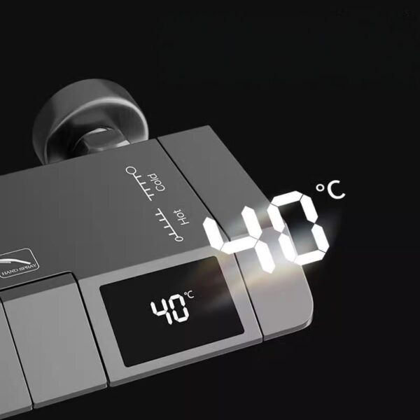 Digital Temperature Display Thermostatic Shower System Rainfall Shower Set with Handheld Spray and Bidet Sprayer