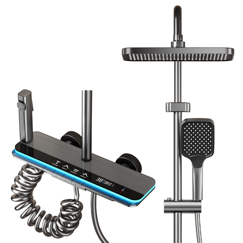 Hydropower Digital Display Shower System – Rainfall Shower Set with LED Temperature Screen