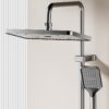 Digital Display Rainfall Shower System with Handheld Shower & Spray Gun – Modern ABS Bathroom Shower Set