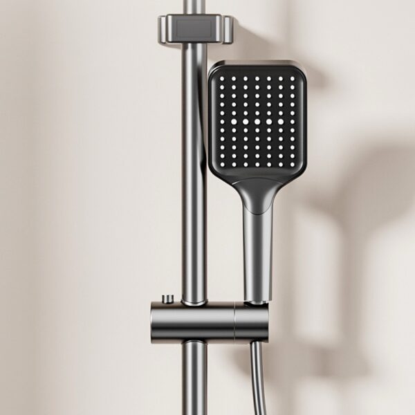 Digital Display Rainfall Shower System with Handheld Shower & Spray Gun – Modern ABS Bathroom Shower Set