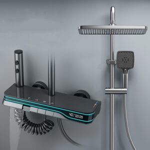Smart Digital Thermostatic Shower System with Rainfall & Waterfall Spout