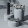 Gun Grey Smart Digital Thermostatic Shower System with Rainfall & Waterfall