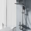 Gun Grey Smart Digital Thermostatic Shower System with Rainfall & Waterfall