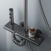 Gun Grey Smart Digital Thermostatic Shower System with Rainfall & Waterfall