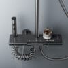 Gun Grey Smart Digital Thermostatic Shower System with Rainfall & Waterfall