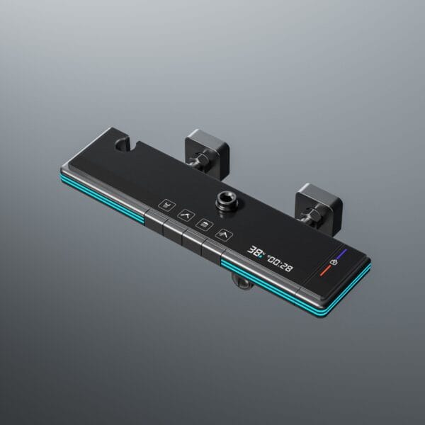 Luxury Gun Grey Smart Thermostatic Shower System with LED Display