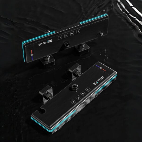 Luxury Gun Grey Smart Thermostatic Shower System with LED Display