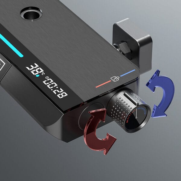 Gun Grey Smart Thermostatic Shower System with Digital Display