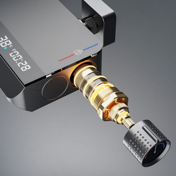 Gun Grey Smart Thermostatic Shower System with Digital Display